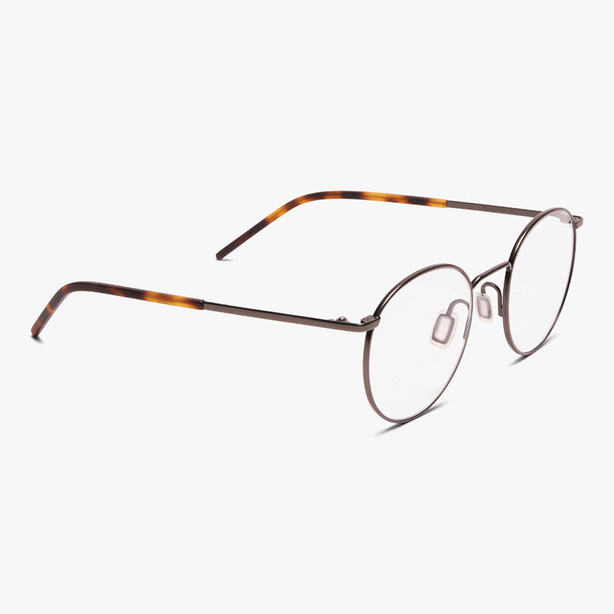Luxreaders stylish Women's Silkeborg Gun Reading glasses. Made from Titanium in a Square shape.