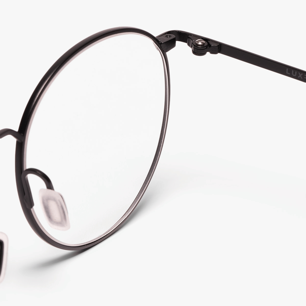 Luxreaders stylish Women's Silkeborg Black Reading glasses. Made from Titanium in a Square shape.