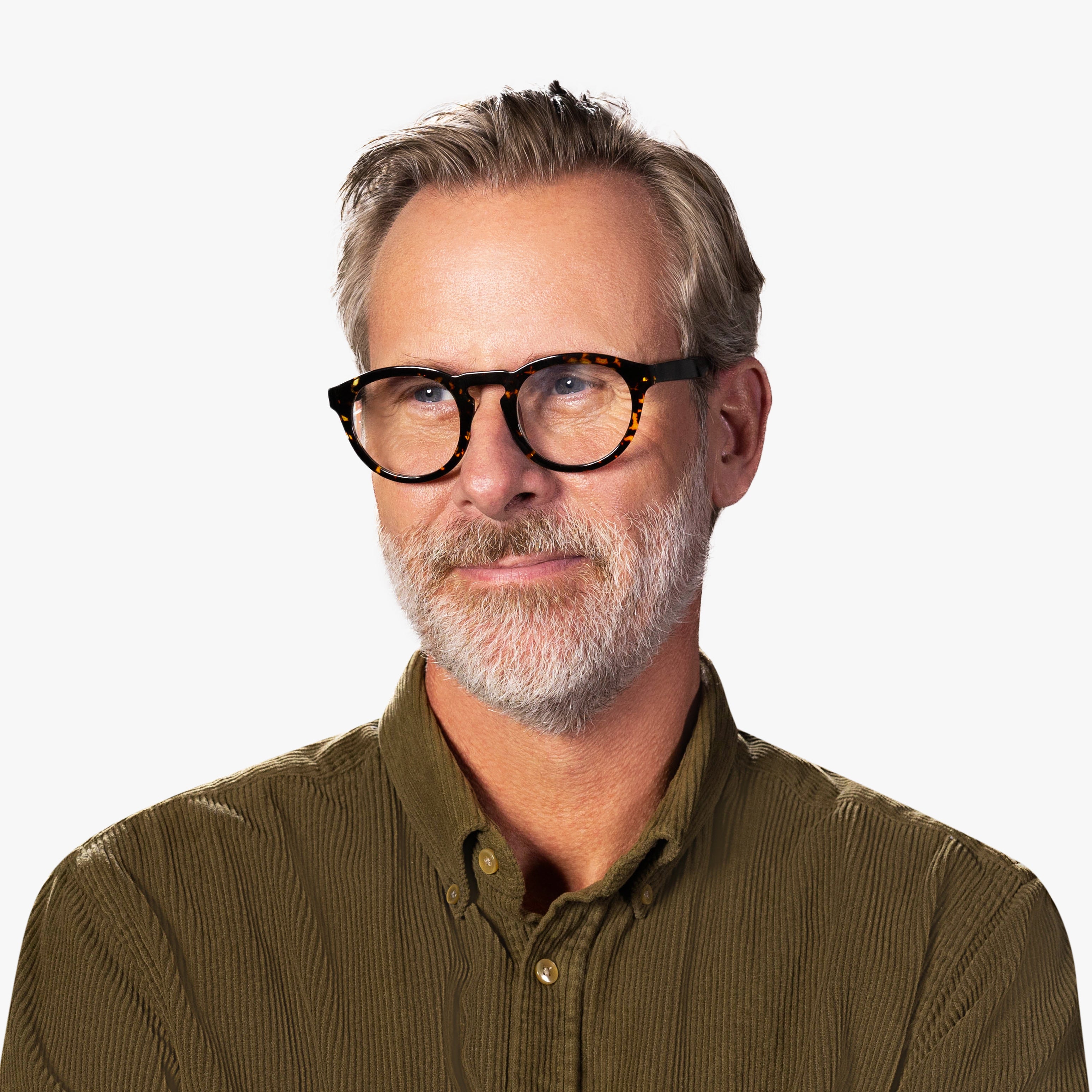 Luxreaders stylish Gråsten Dark Turtle Reading glasses. Made from Bio-acetate in a Round shape.