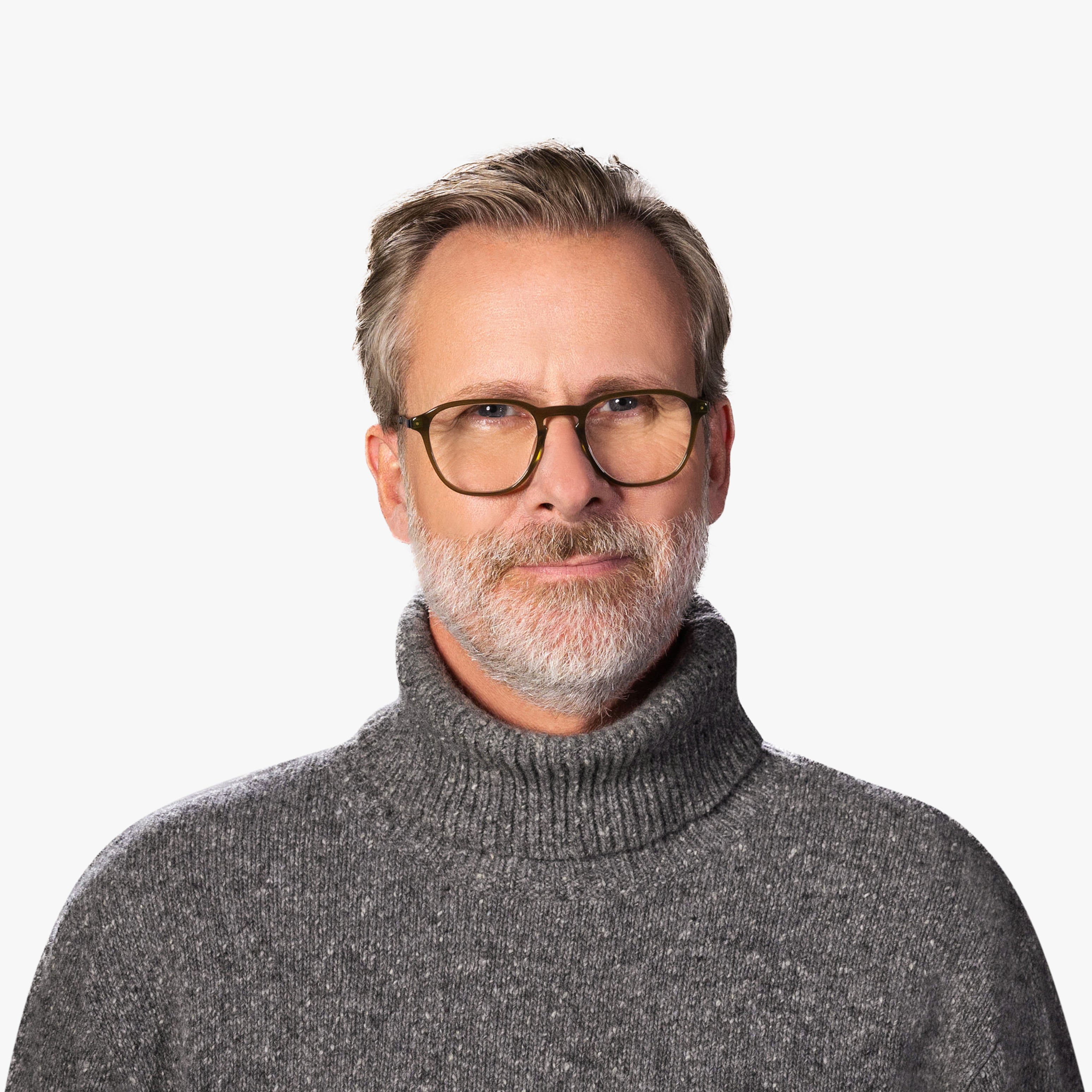 Luxreaders stylish Rønne Shiny Olive Reading glasses. Made from Titanium in a Square shape.