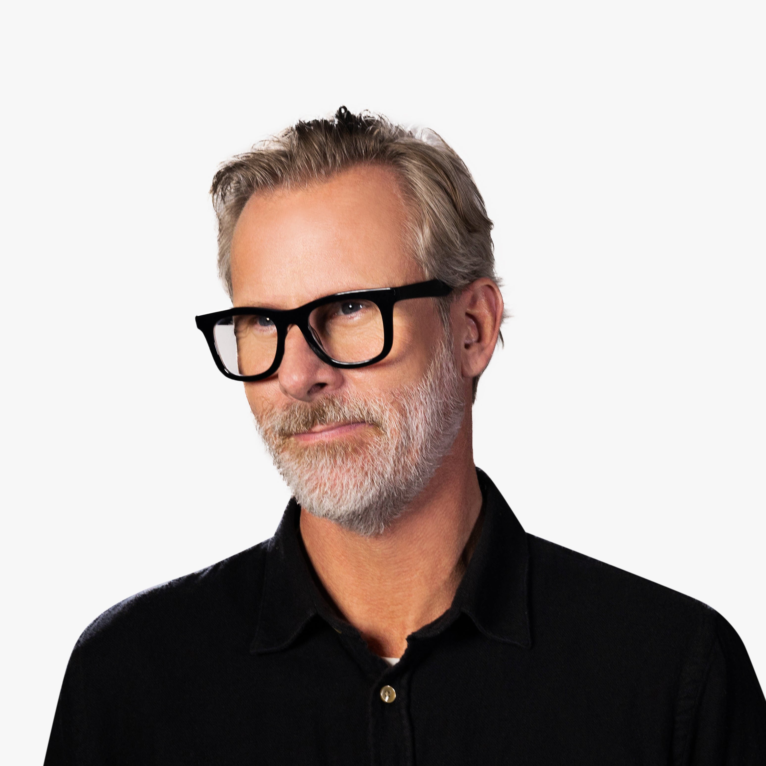 Luxreaders stylish Men's Samsø Black Reading glasses. Made from Bio-acetate in a Square shape.