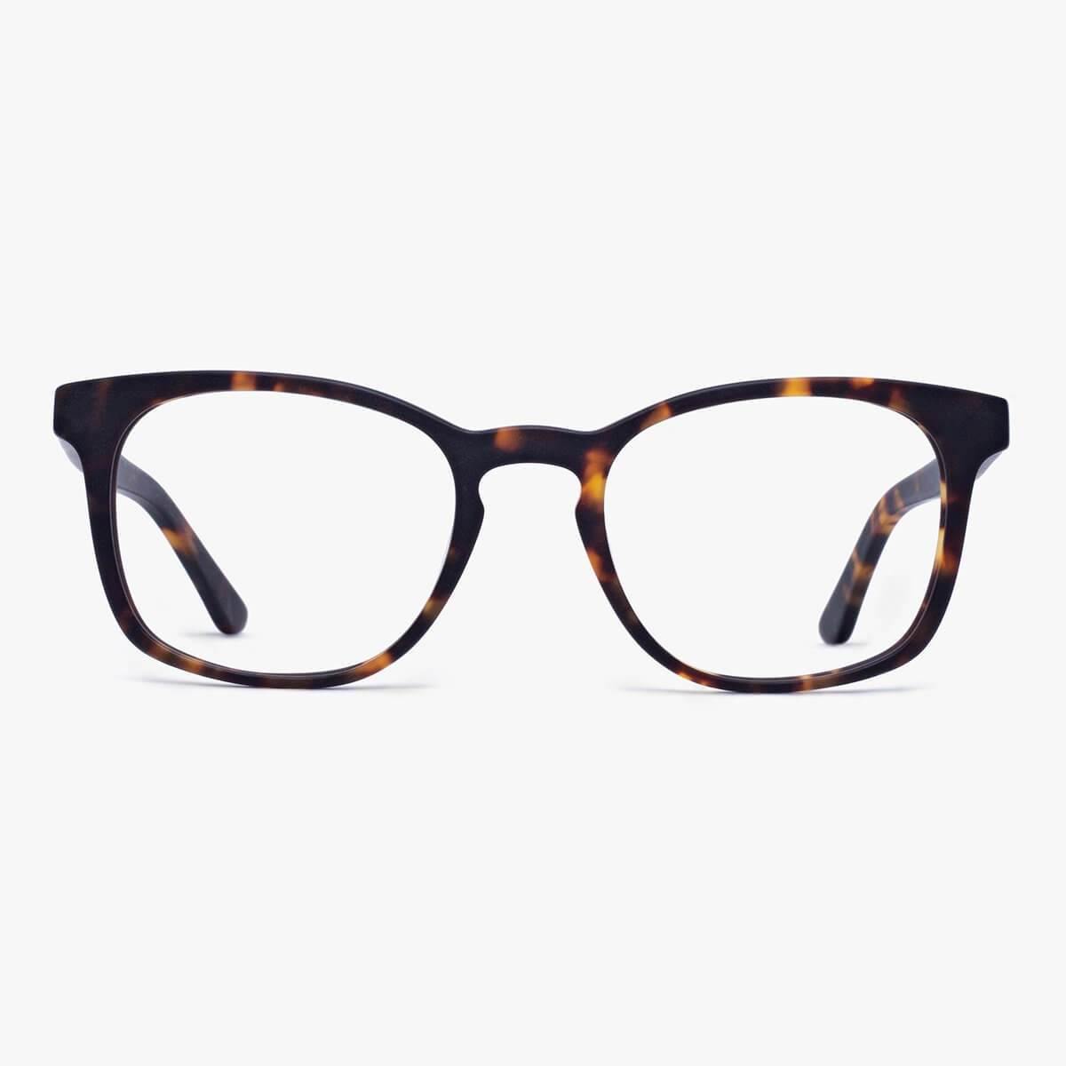 Luxreaders stylish Bornholm Dark Turtle Reading glasses. Made from Acetate in a Square shape.