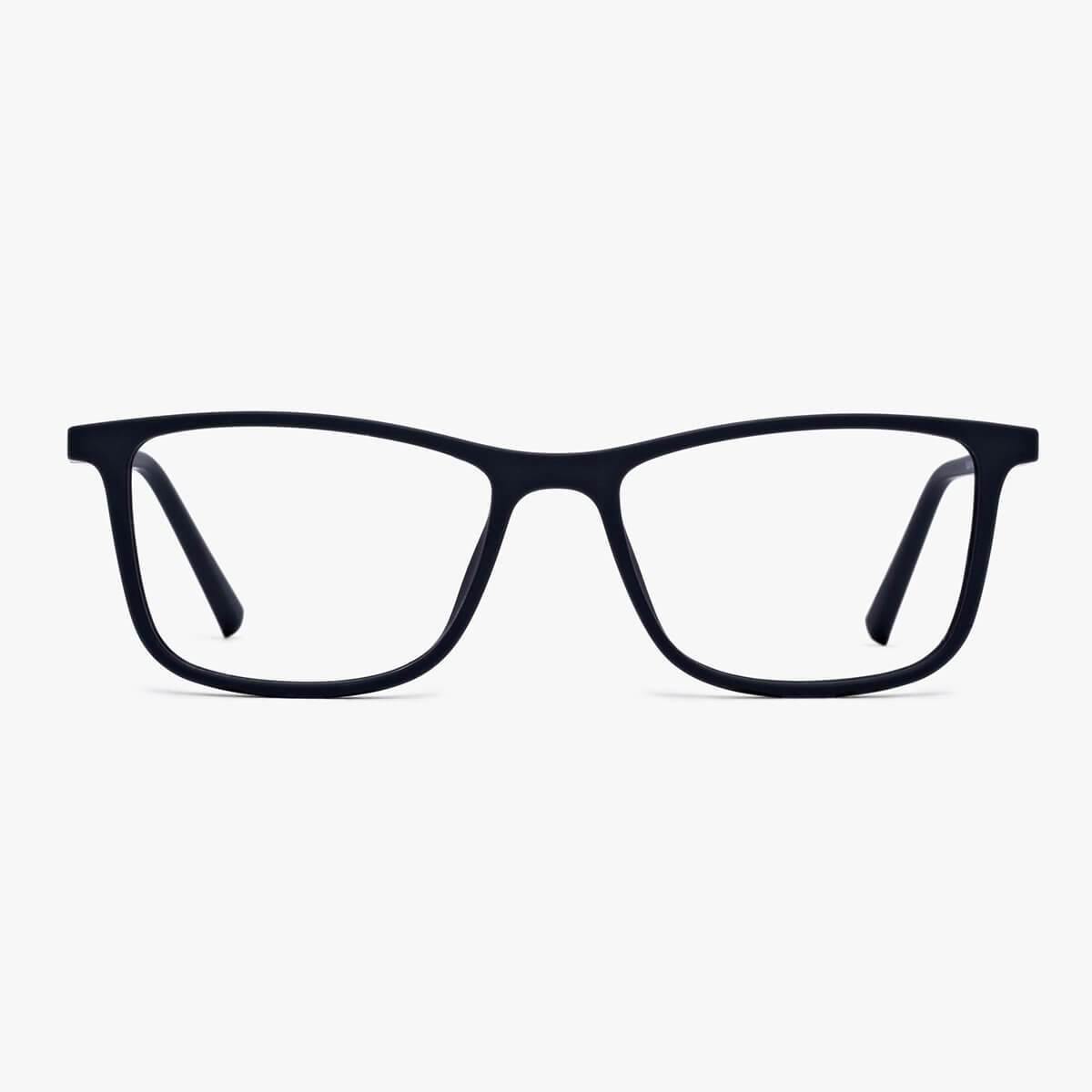 Luxreaders stylish Men's Skagen Black Blue light glasses. Made from Rubber in a Rectangle shape.