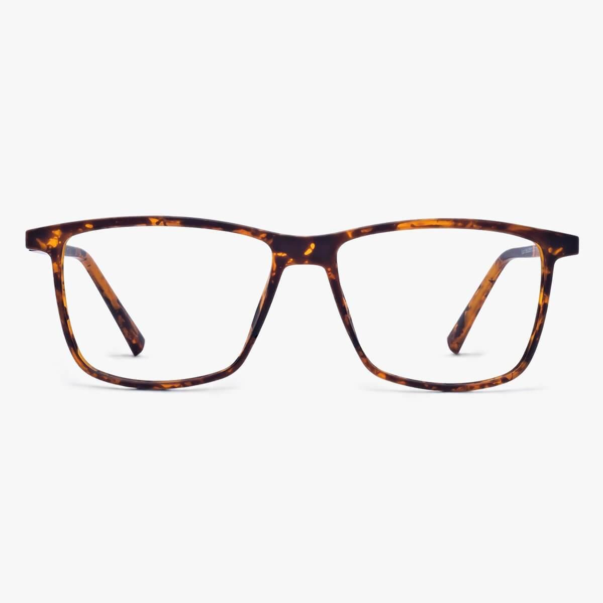 Luxreaders stylish Men's København Turtle Blue light glasses. Made from Rubber in a Square shape.