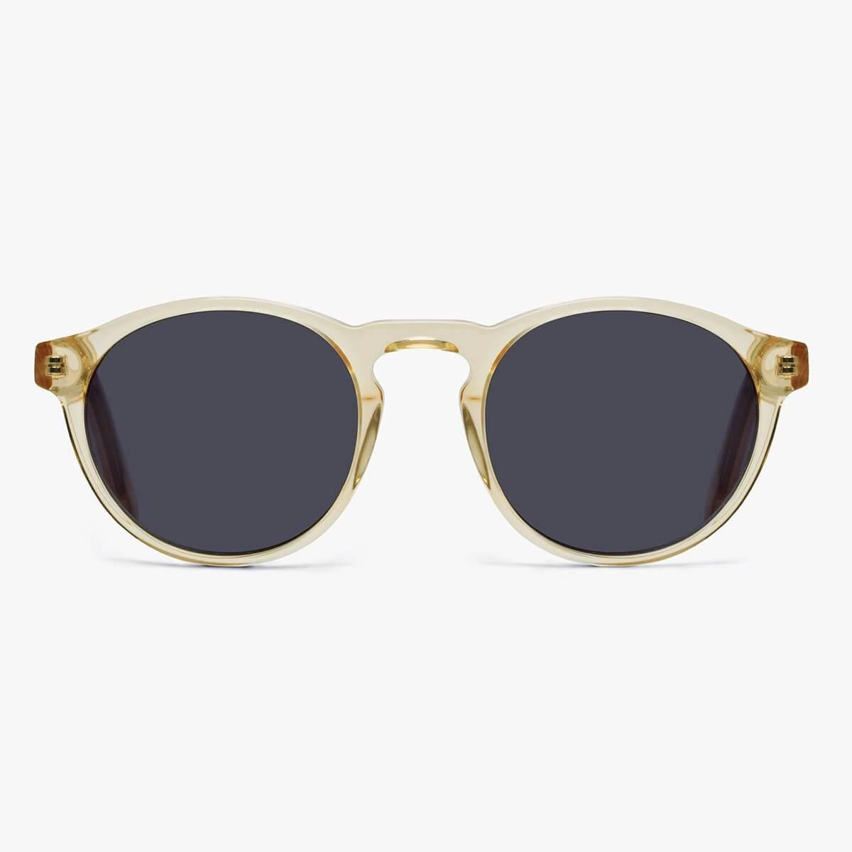 Luxreaders stylish Men's Trondheim Crystal Lemon Sunglasses. Made from Acetate in a Round shape.