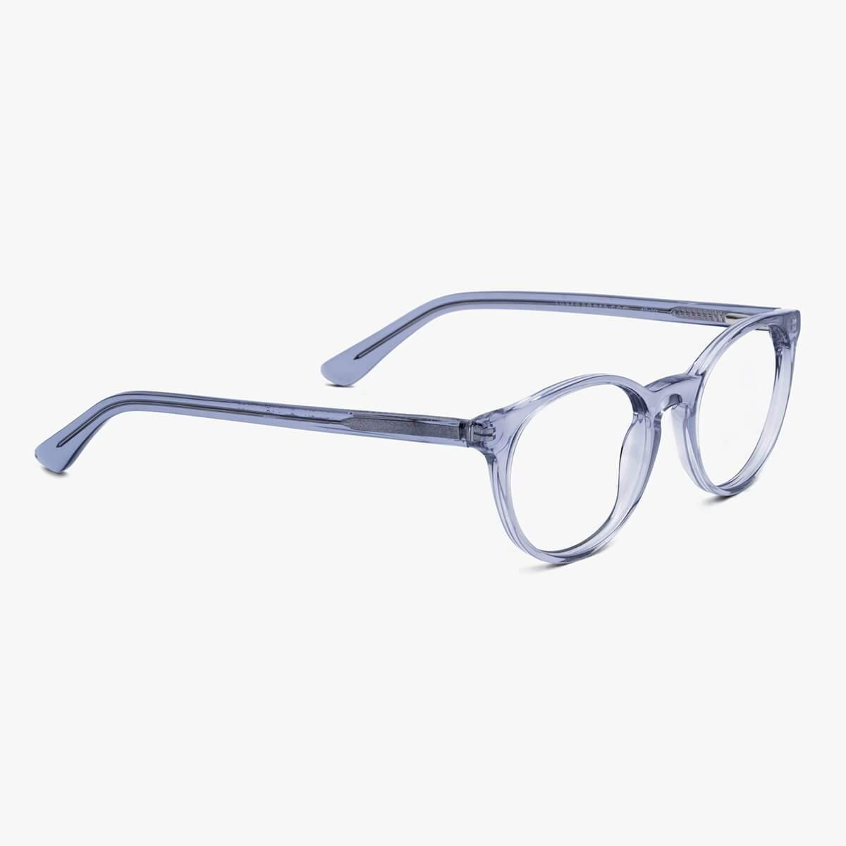 Luxreaders stylish Women's Örebro Crystal Grey Reading glasses. Made from Acetate in a Iconic shape.