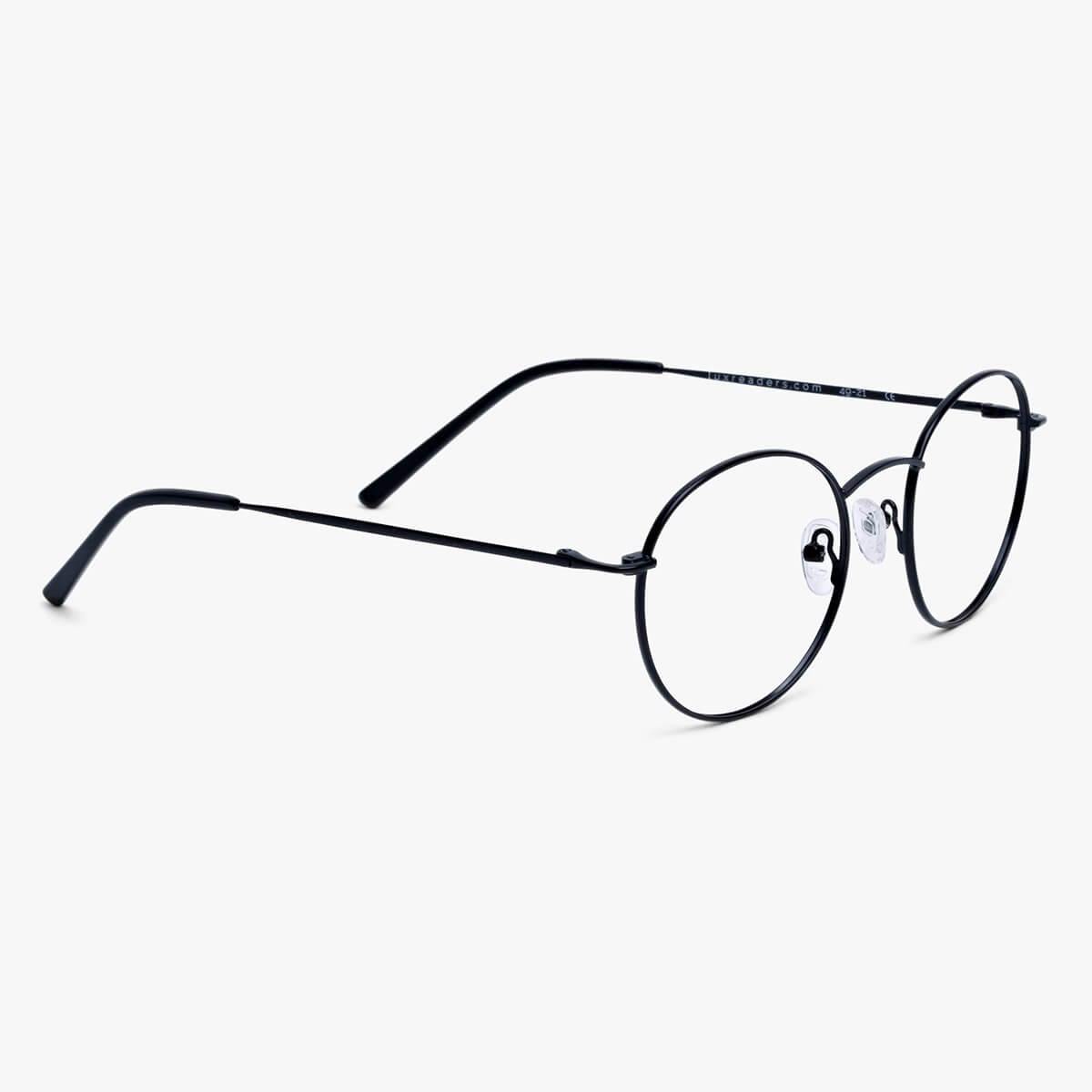 Luxreaders stylish Men's Tromsø Black Reading glasses. Made from Stainless steel in a Round shape.