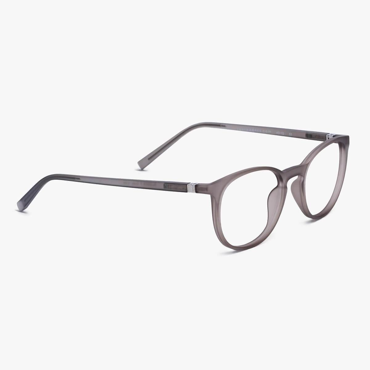 Luxreaders stylish Men's Stockholm Grey Reading glasses. Made from Rubber in a Iconic shape.