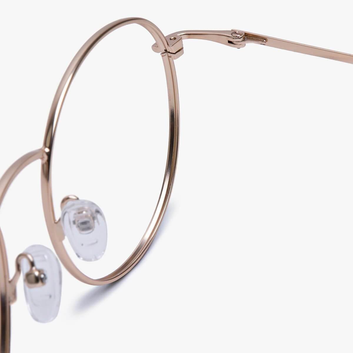 Luxreaders stylish Tromsø Gold Blue light glasses. Made from Stainless steel in a Round shape.