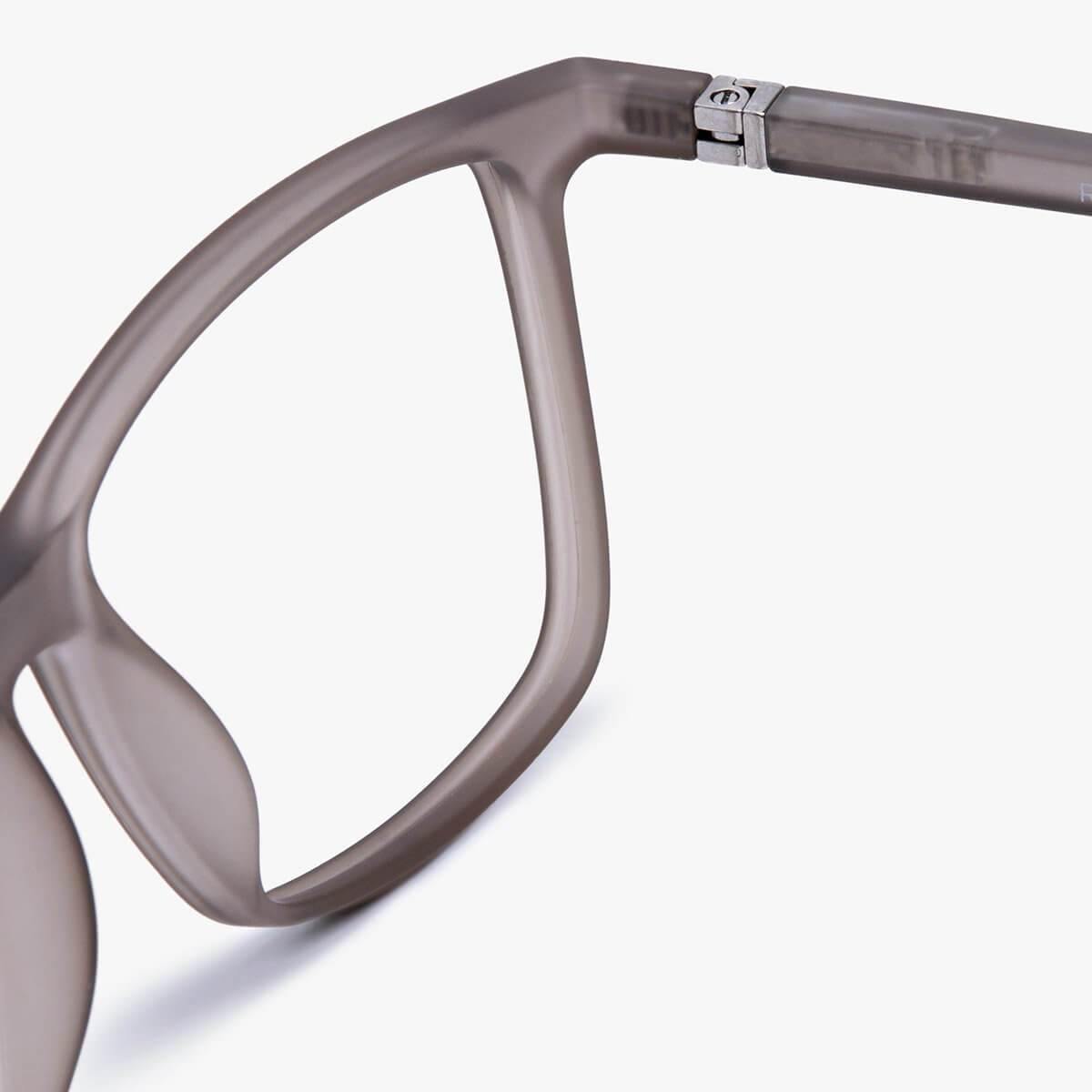 Luxreaders stylish København Grey Reading glasses. Made from Rubber in a Square shape.