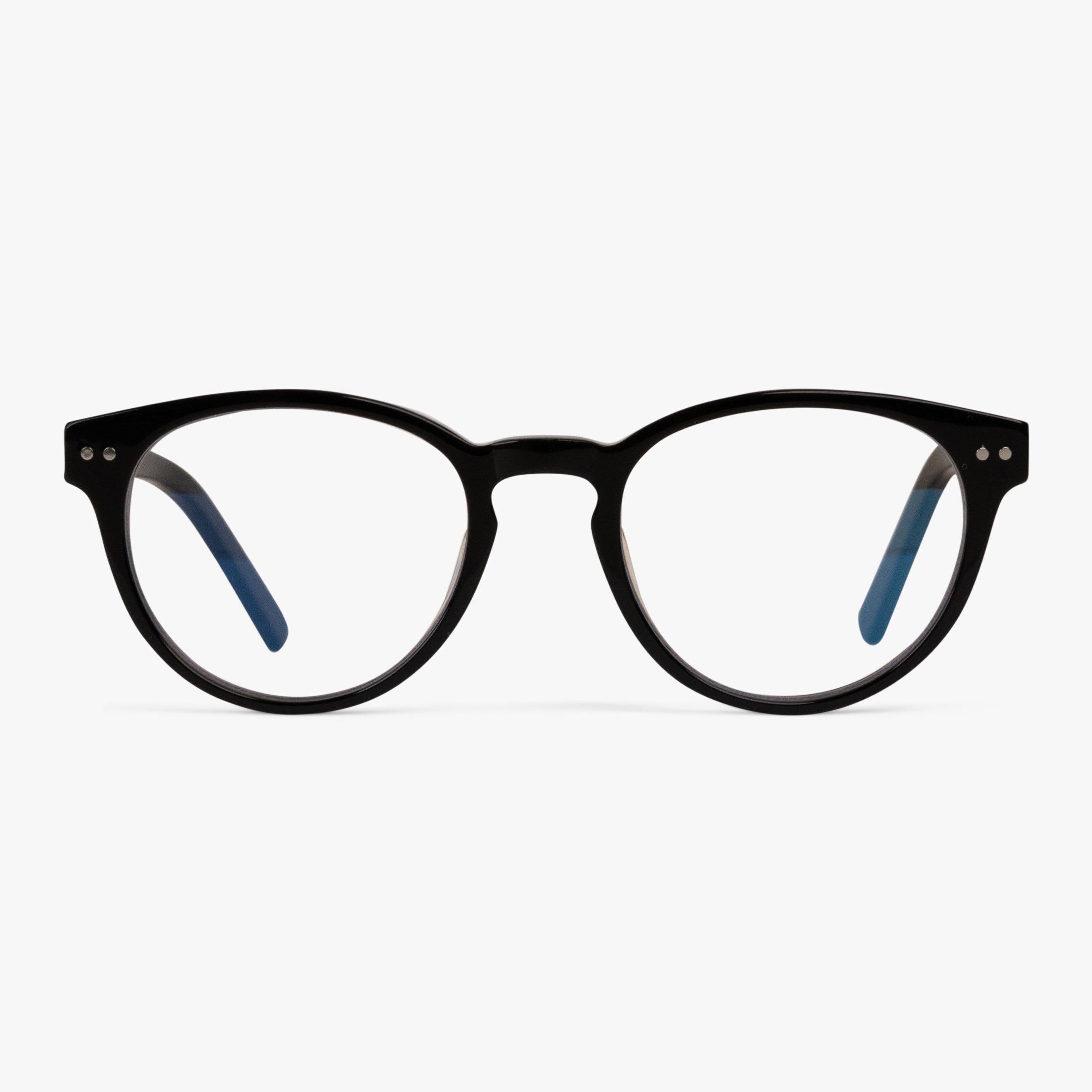 Fredrikstad Black reading glasses with black round frames