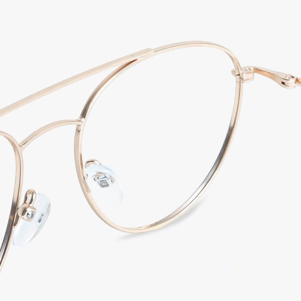 Gold round-frame glasses with clear nose pads