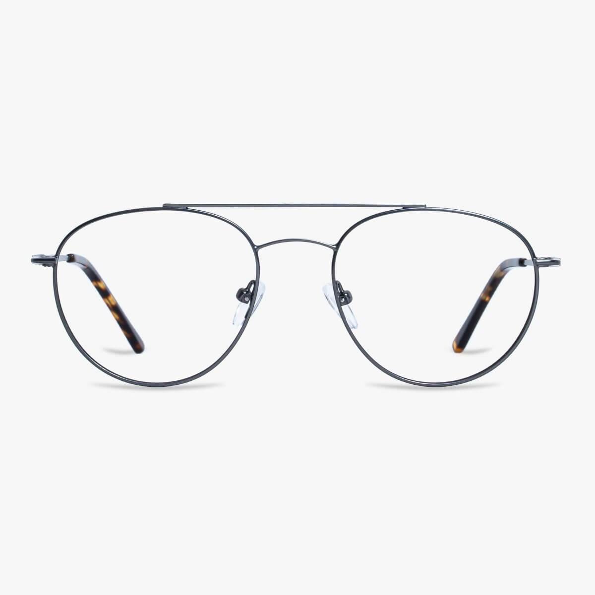 Göteborg Gun aviator glasses with thin metal frame and tortoiseshell temples