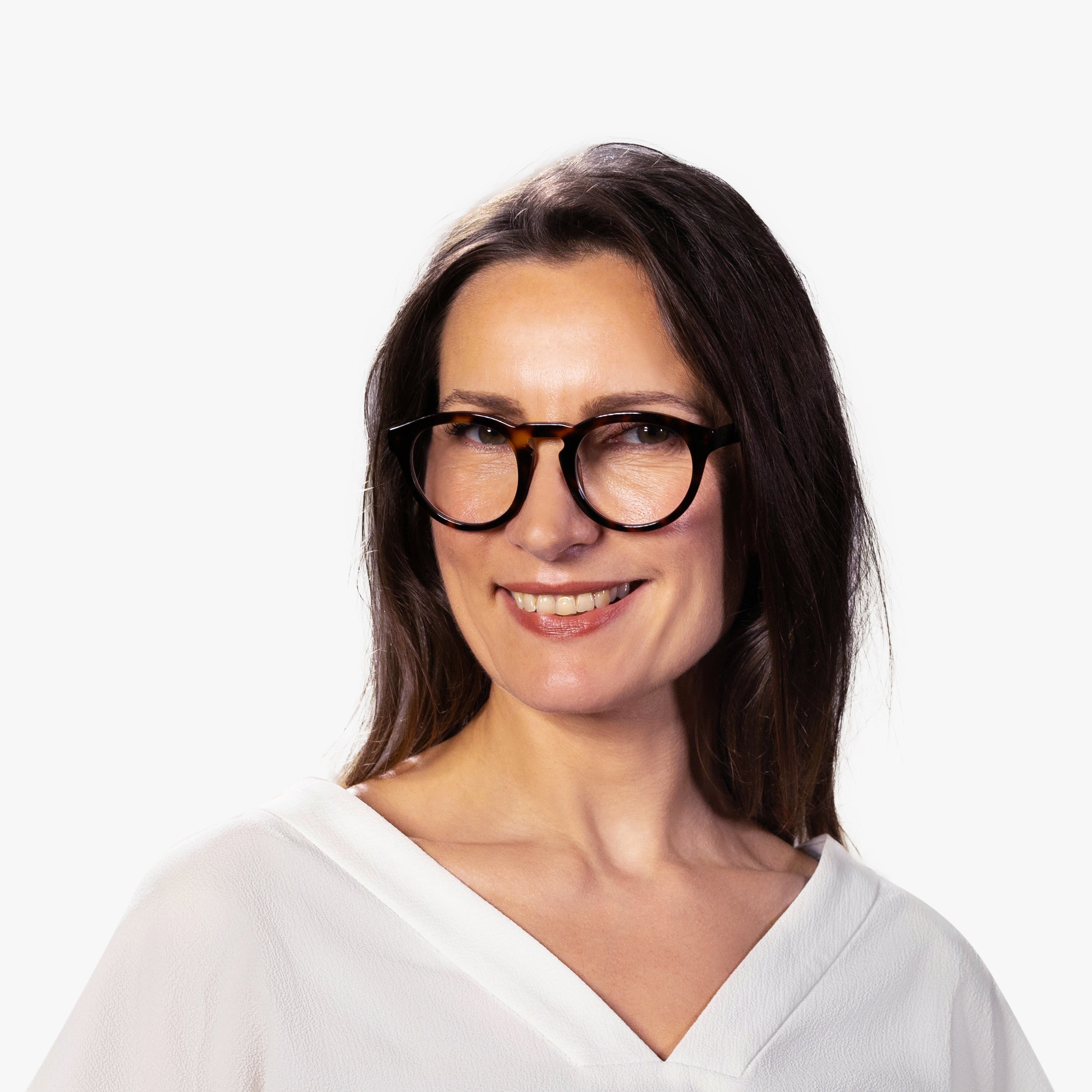Person wearing Gråsten Light Turtle glasses