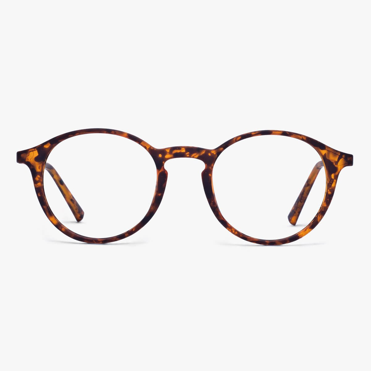 Tortoiseshell round reading glasses with smooth finish
