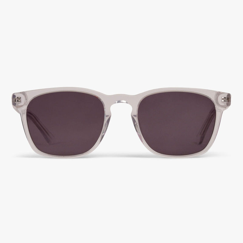 Men's Bornholm Crystal White sunglasses with clear frame and dark lenses