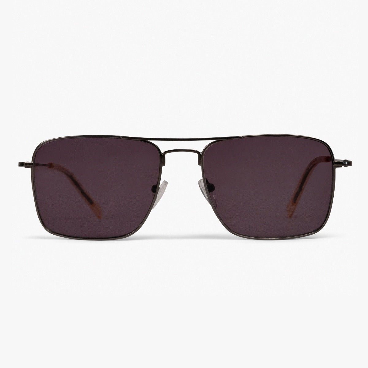 Men's Lidköping Gun sunglasses with square dark lenses and thin metal frame