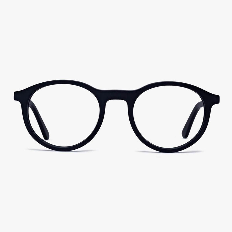 Men's Løkken black round reading glasses with matte finish