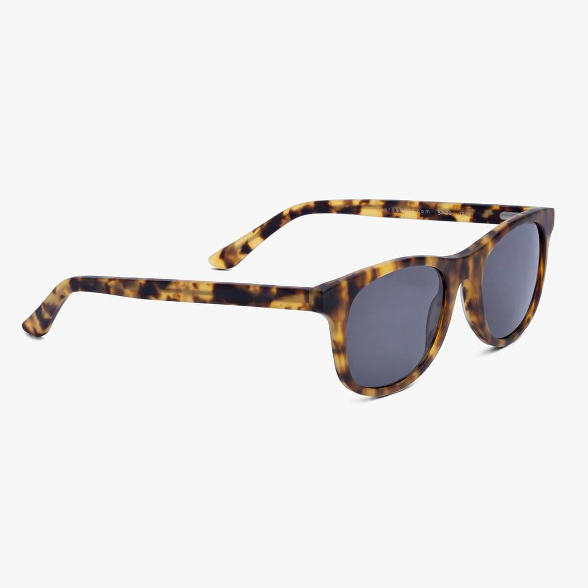 Men's tortoiseshell sunglasses with dark lenses