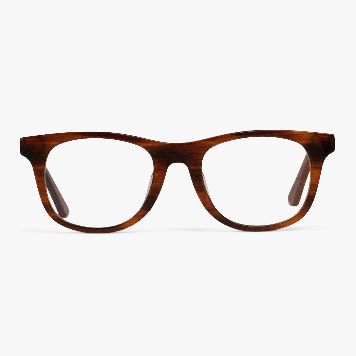 Men's Malmö shiny walnut reading glasses with rectangular frames