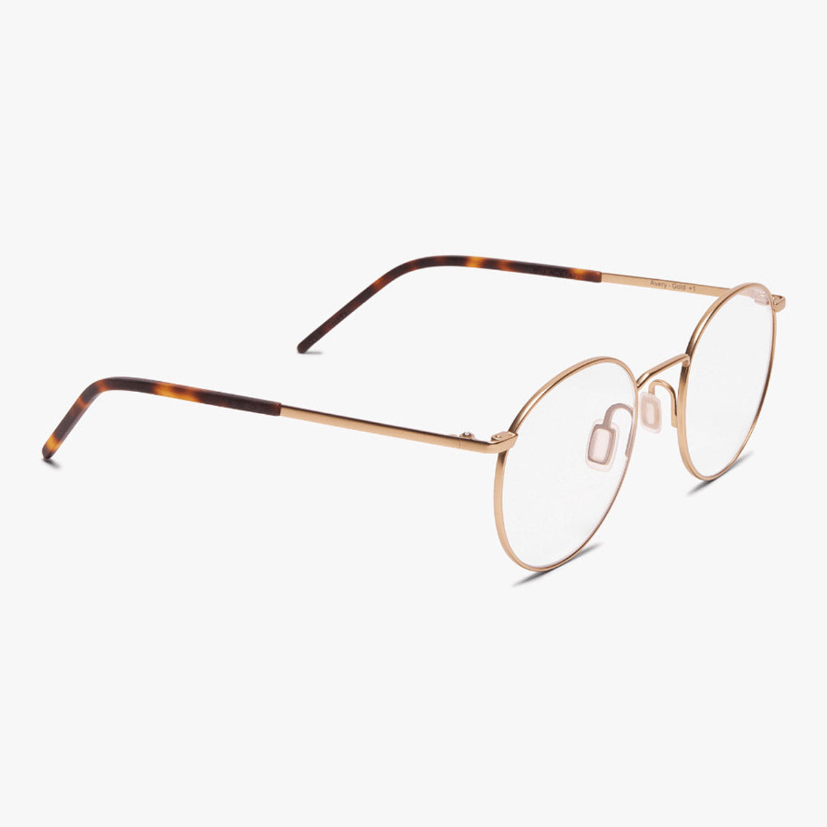 Men's Silkeborg Gold round reading glasses with gold frame and tortoiseshell temples