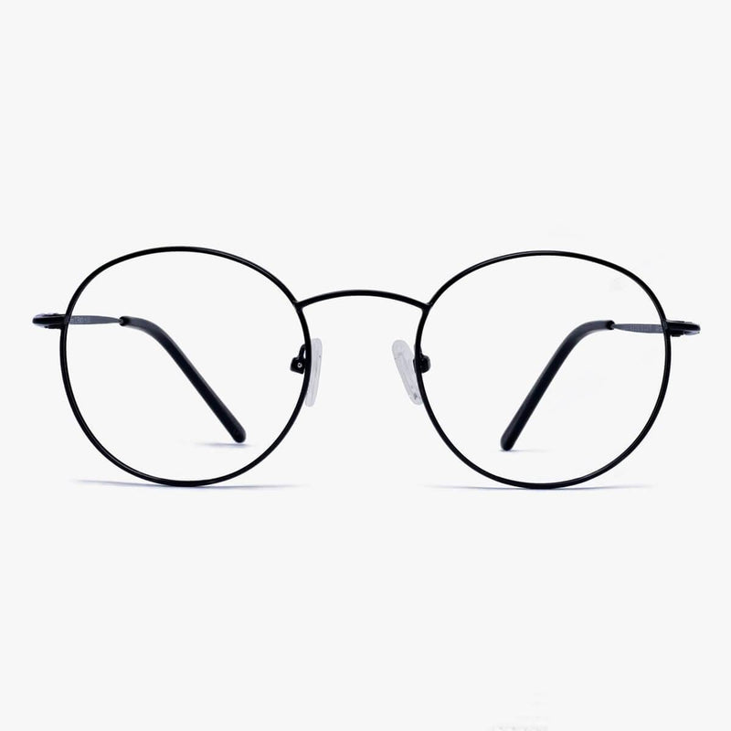 Men's Tromsø Black round glasses with thin black frames