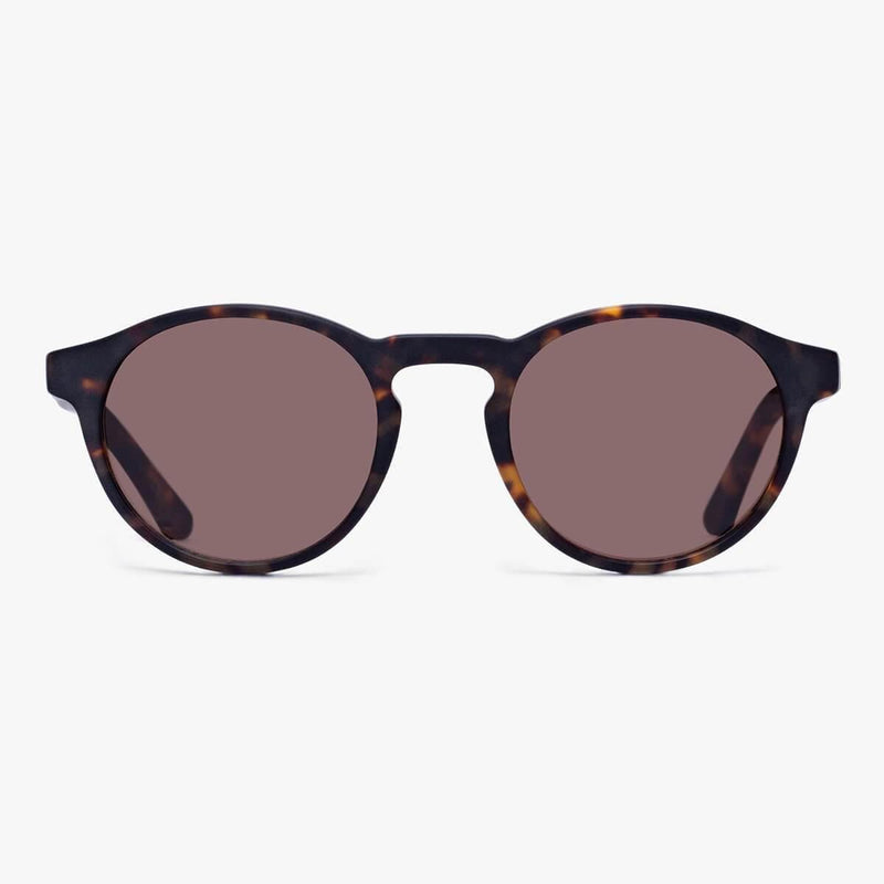 Men's Trondheim dark turtle sunglasses with round lenses