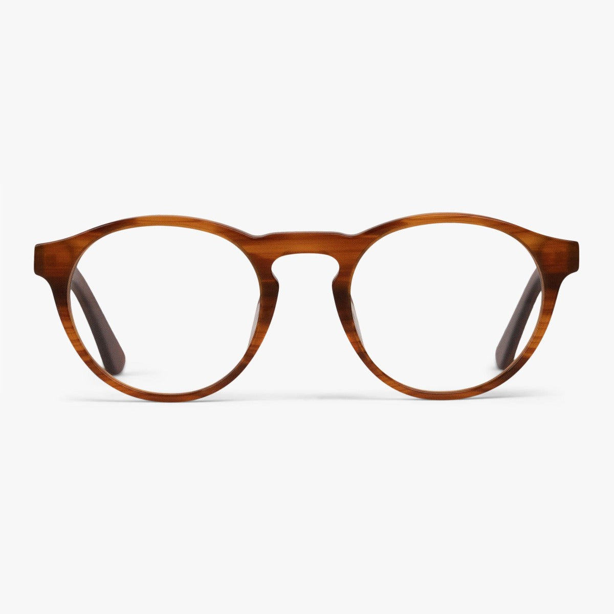 Men's Trondheim Shiny Walnut round glasses with walnut brown frame