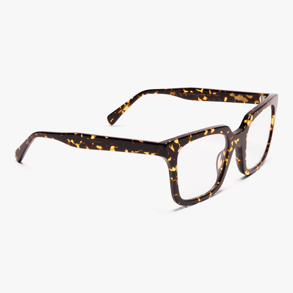 Tisvilde Dark Turtle glasses with tortoiseshell pattern and square frames
