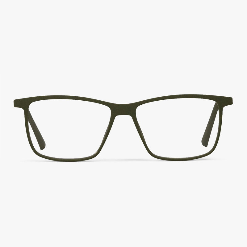 Women's København Dark Army rectangular dark green glasses