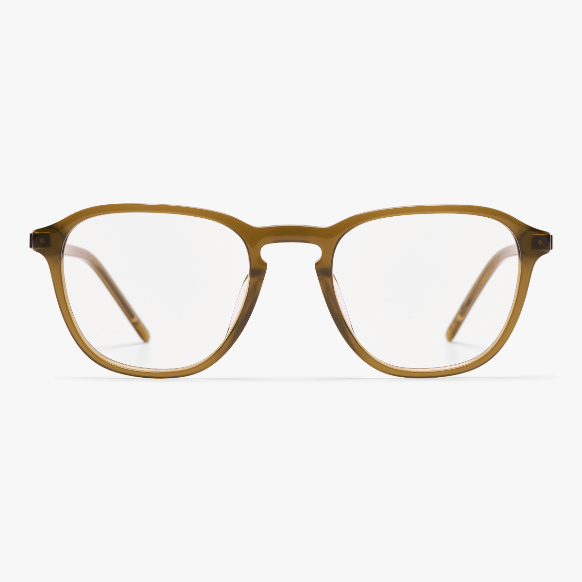 Women's Rønne shiny olive reading glasses with square frames