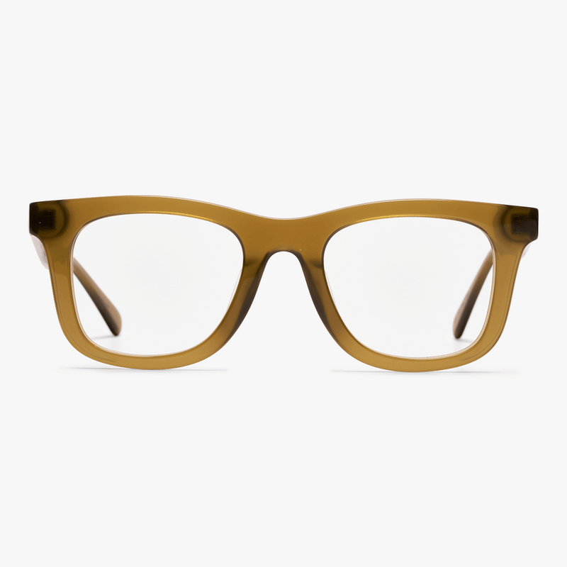 Women's Samsø Shiny Olive rectangular glasses in olive hue
