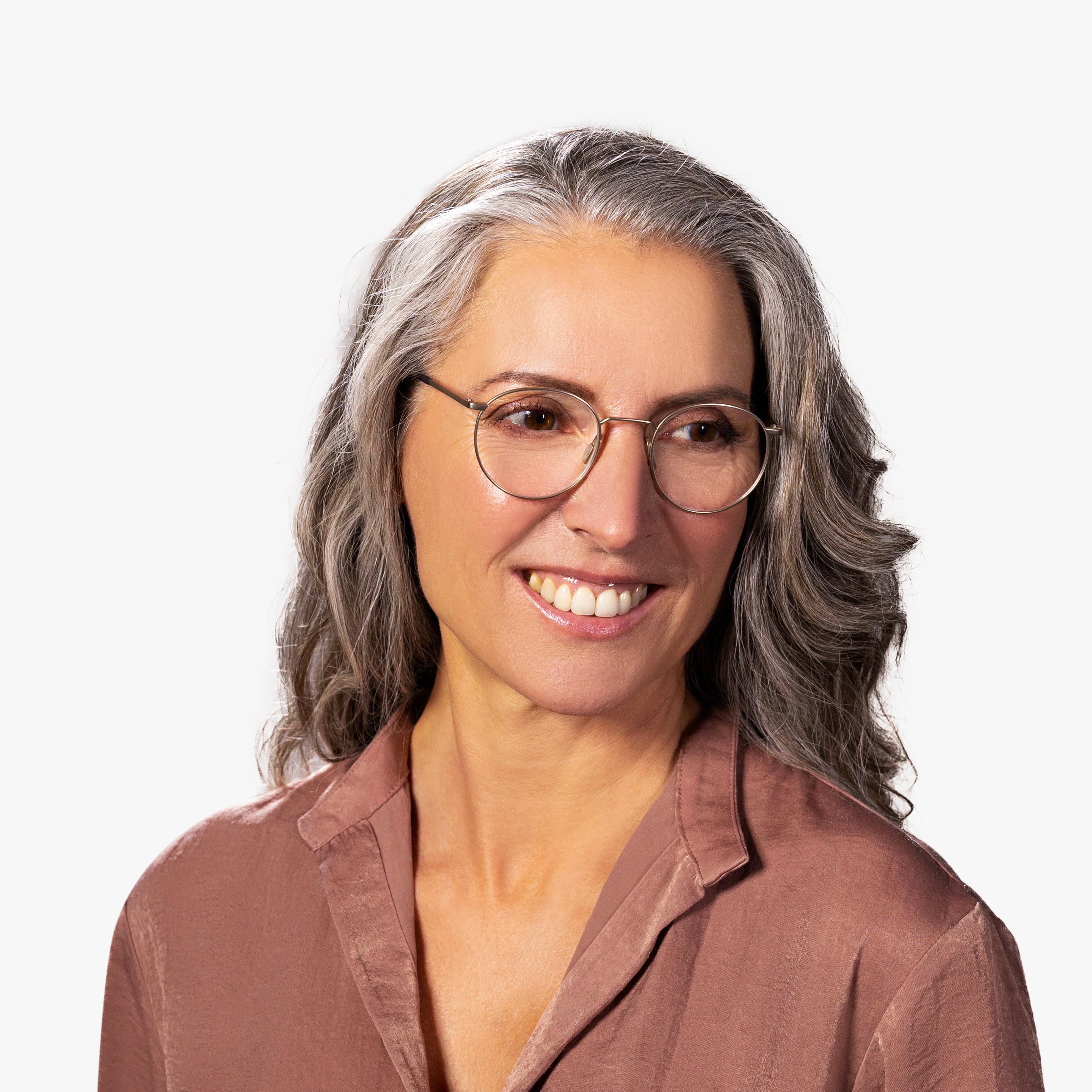 Person wearing Women's Silkeborg Gold glasses