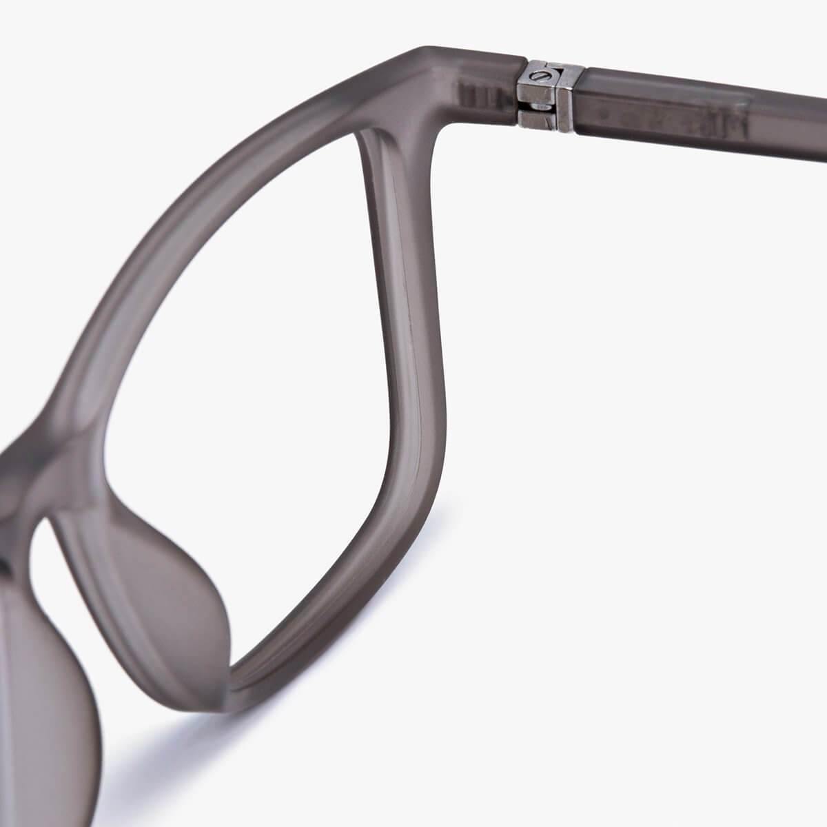 Close-up of Women's Skagen Grey glasses frame with matte finish