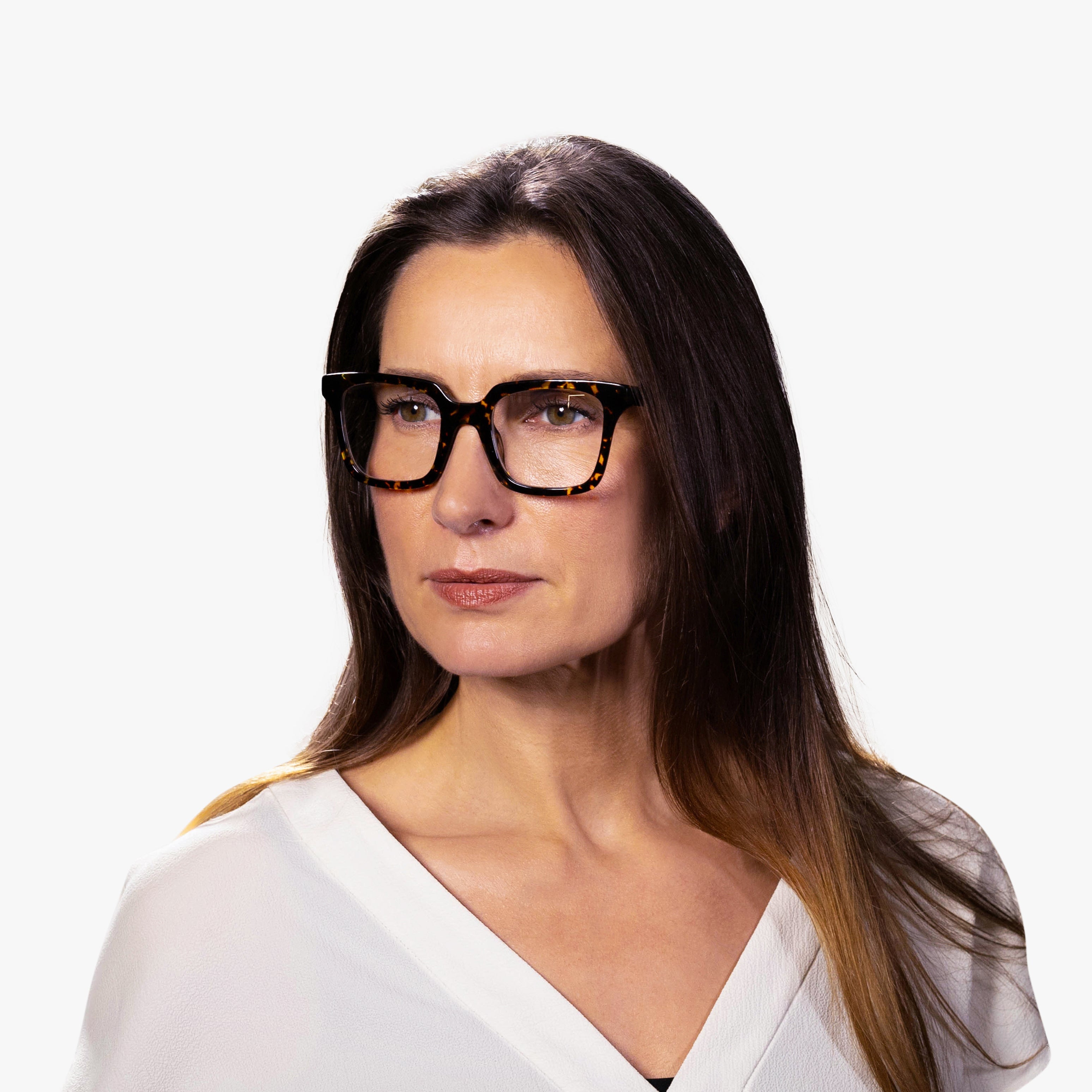 Person wearing Women's Tisvilde Dark Turtle glasses