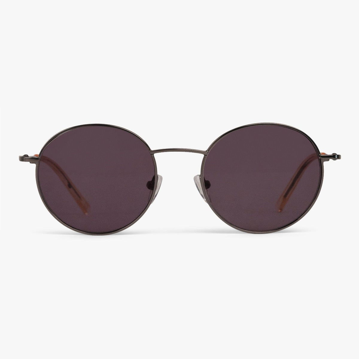 Round dark lens sunglasses with metal frames