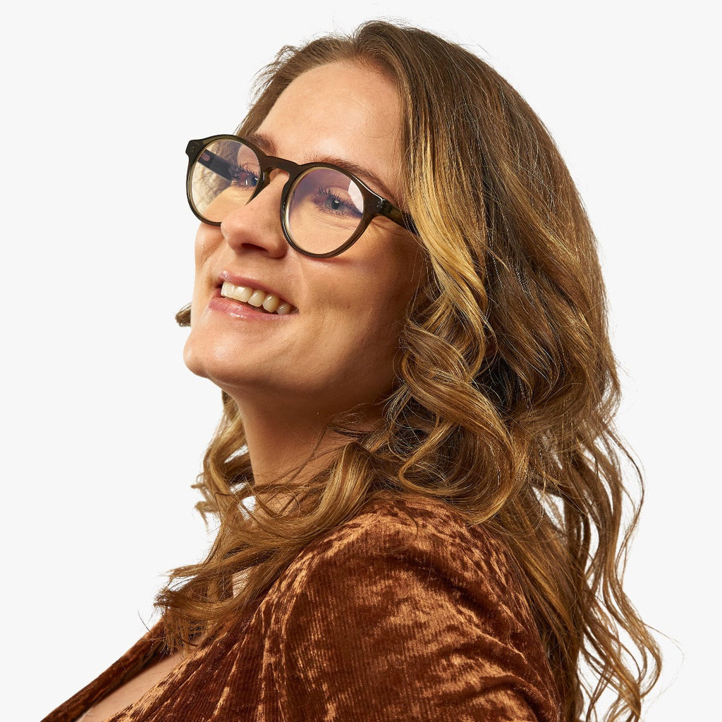 Women's Morgan Shiny Olive Læsebriller - Luxreaders.dk