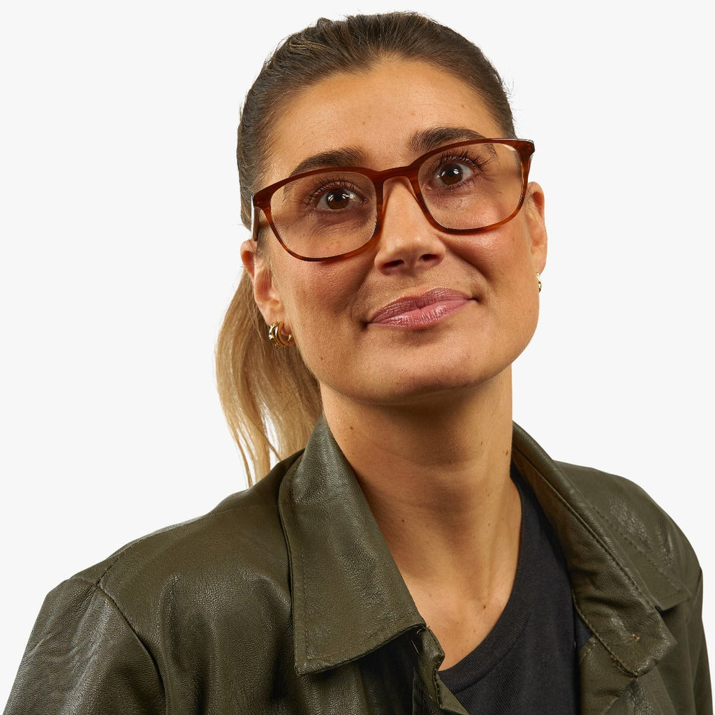 Women's Taylor Shiny Walnut Læsebriller - Luxreaders.dk