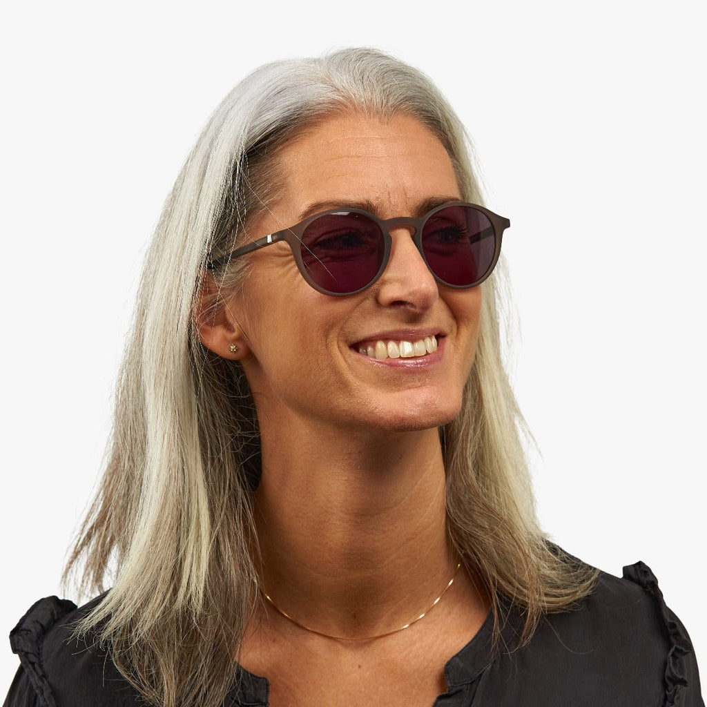 Women's Wood Grey Solbriller - Luxreaders.dk