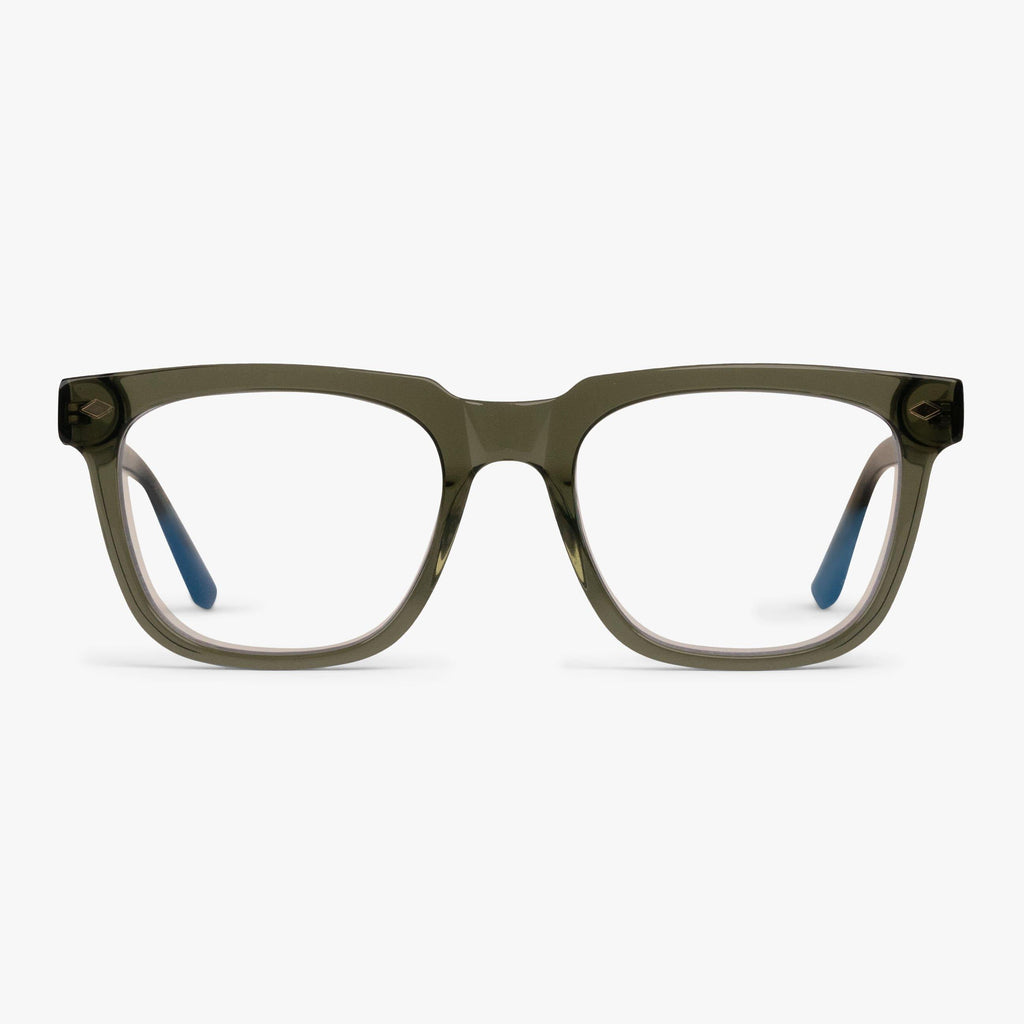 Køb Men's Davies Shiny Olive Blue light briller - Luxreaders.dk