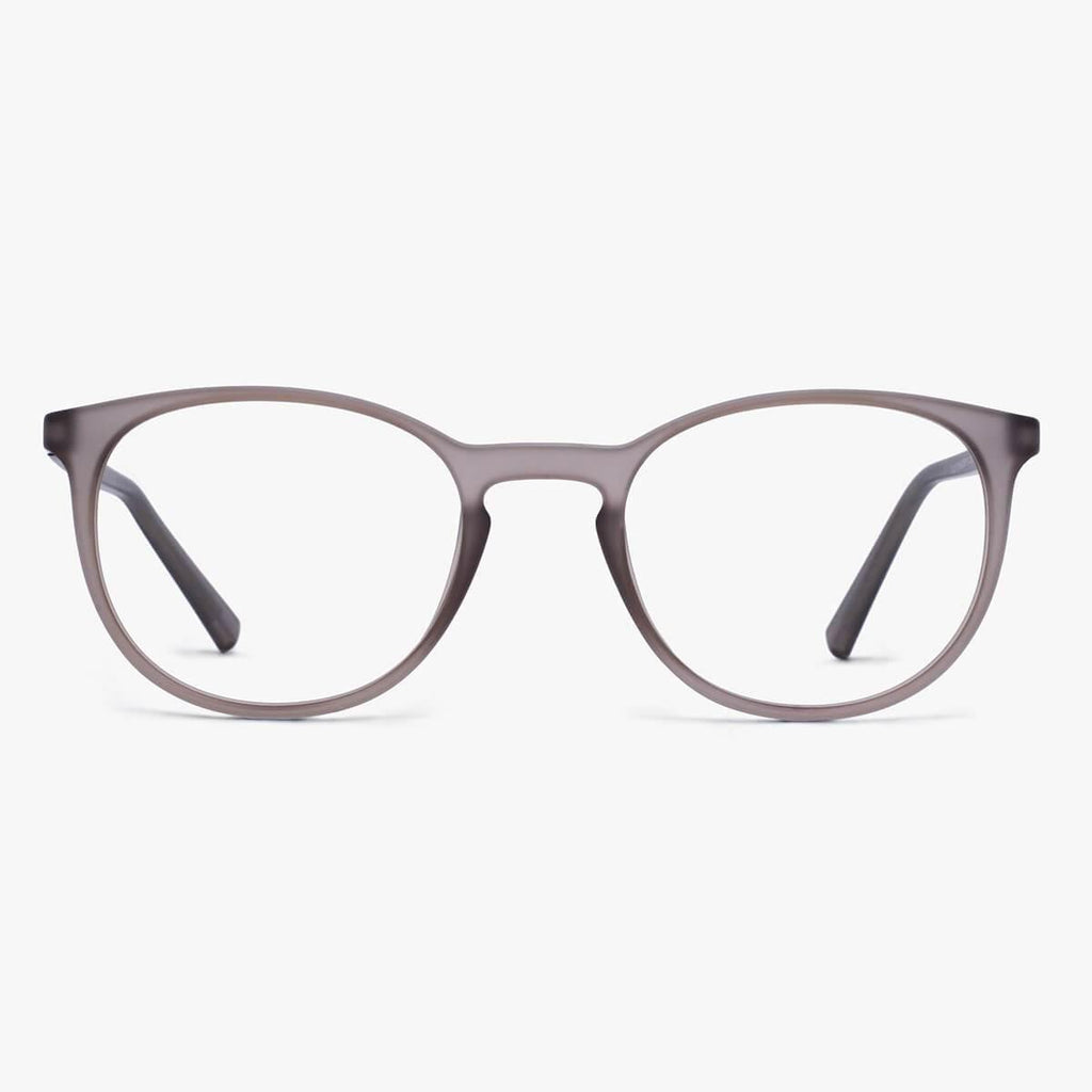 Læsebriller med lysegrå stel