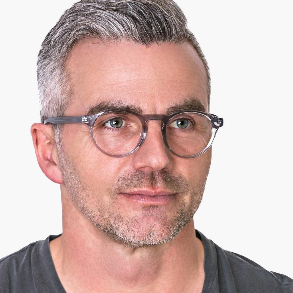 Men's Morgan Crystal Grey Læsebriller - Luxreaders.dk